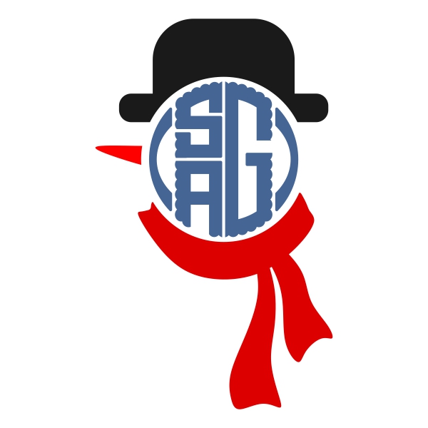 Snowman Monogram Svg Cuttable Designs