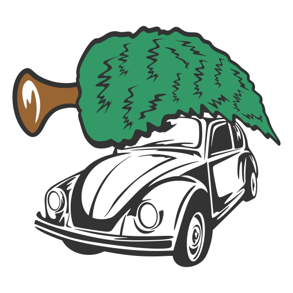 Christmas Tree Cars Roof Svg Cuttable Designs