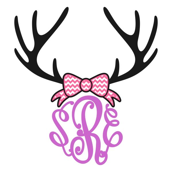 Reindeer Rudolph Monogram Cuttable Design Frames