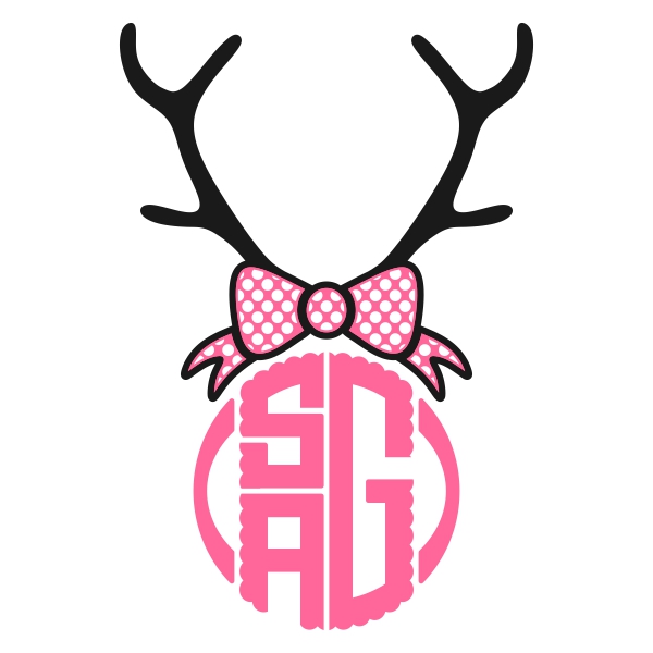 Reindeer Rudolph Monogram Cuttable Design Frames