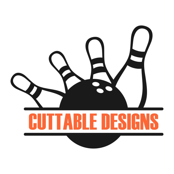 Bowling Monogram Frames Cuttable Designs