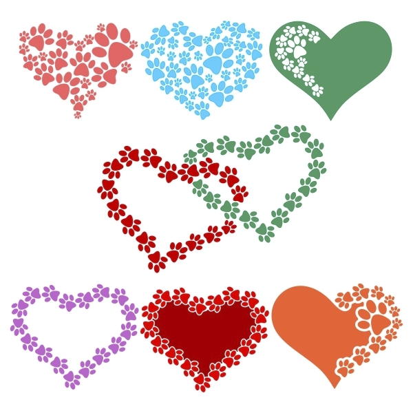Dog Heart Paws Cuttable Designs
