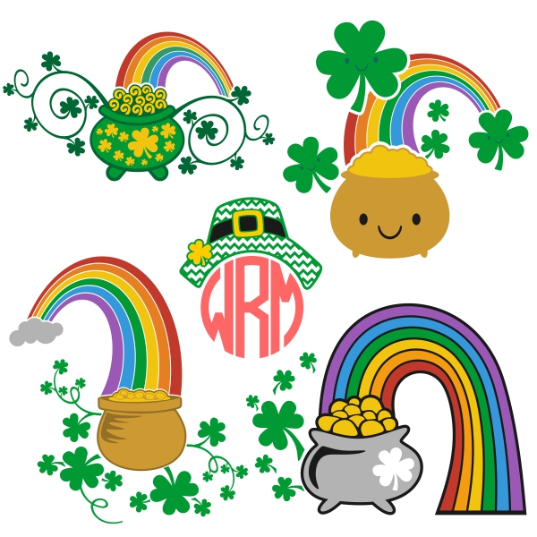 Rainbow Pot of Gold SVG Cuttable Designs