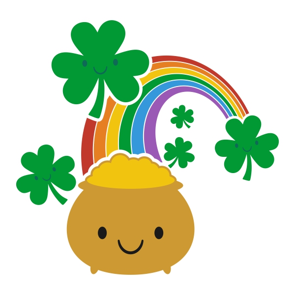 Rainbow Pot of Gold SVG Cuttable Designs