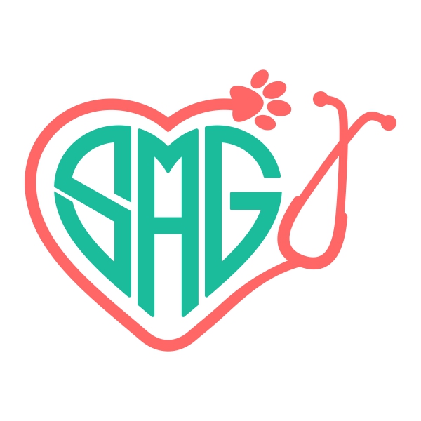 Veterinarian Animal Monogram Cuttable Designsv
