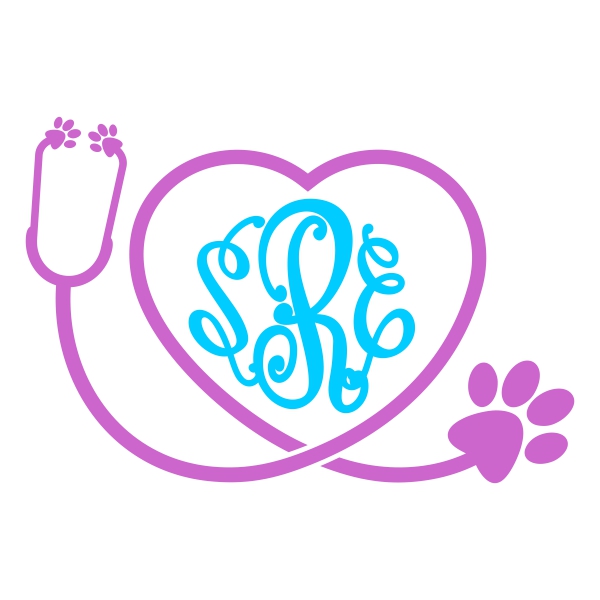Veterinarian Animal Monogram Cuttable Designs