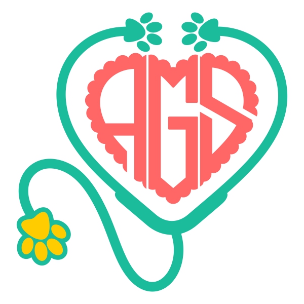 Veterinarian Animal Monogram Cuttable Designs