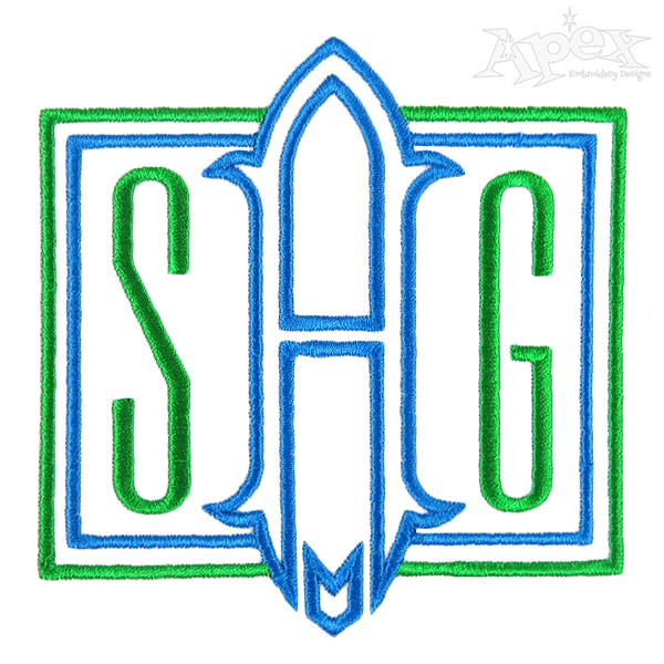 Square Monogram Embroidery Fonts