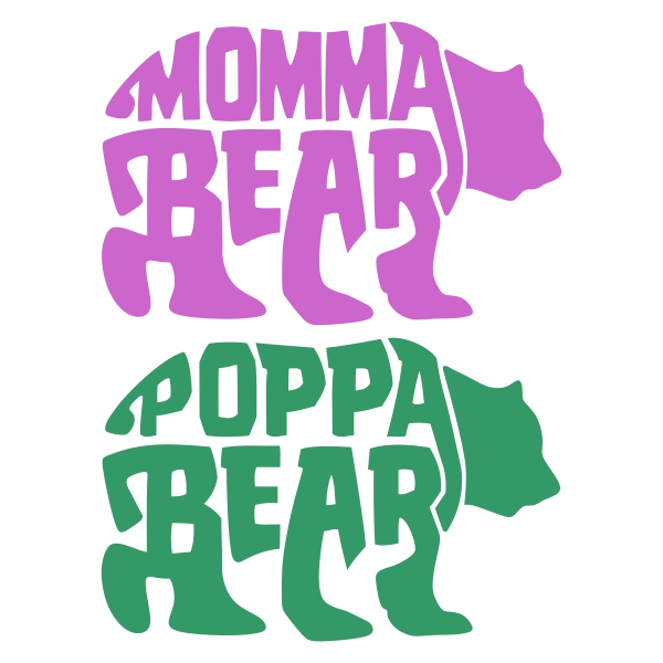 Momma Bear Poppa Baby Cuttable Designs