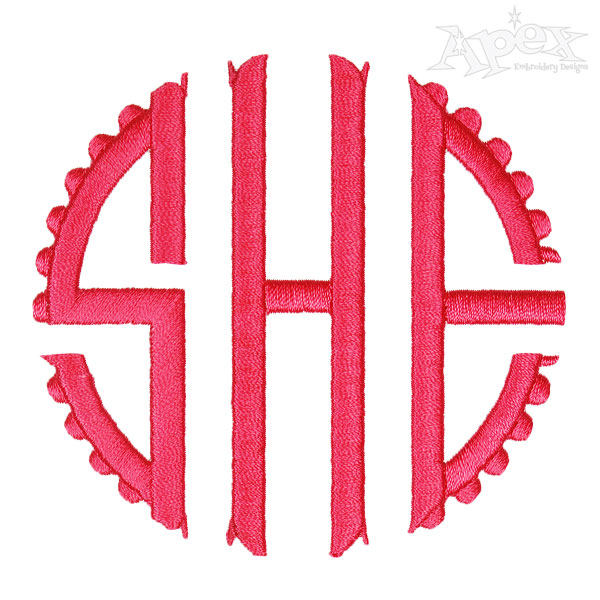 Scalloped Circle Round Embroidery Font