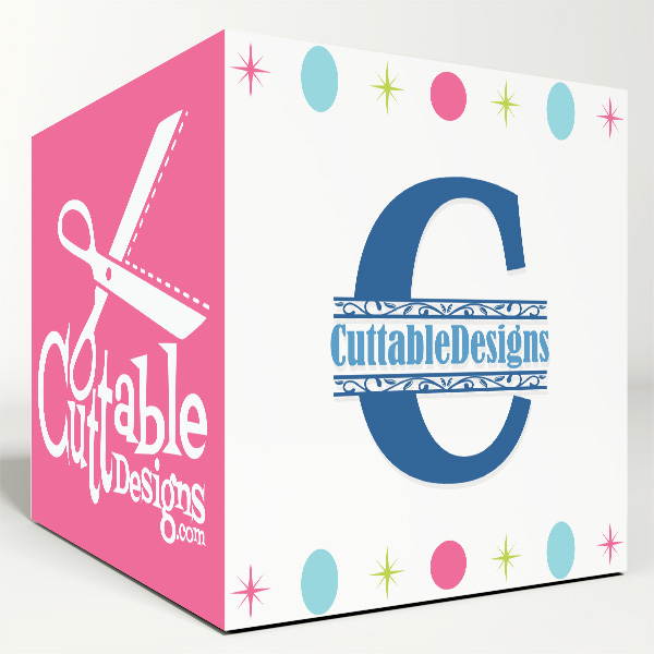 Split Swirl SVG Cuttable Fonts