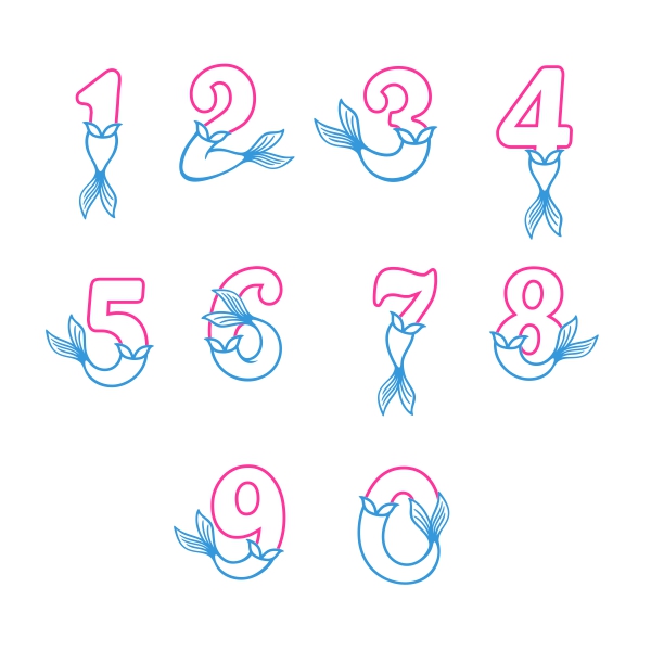 Fish Number SVG Cuttable Designs