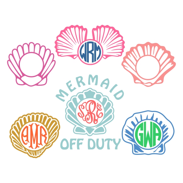 Mermaid Shell SVG Cuttable Frames