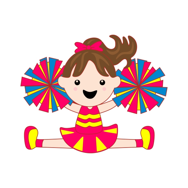 Cute Cheer Girls SVG Cuttable Designs