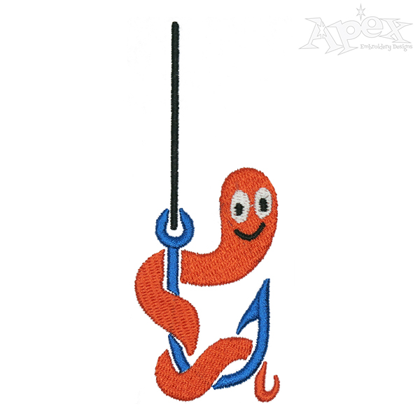Smiley Worm Embroidery Designs