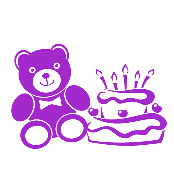 Birthday Bear SVG Cuttable Files