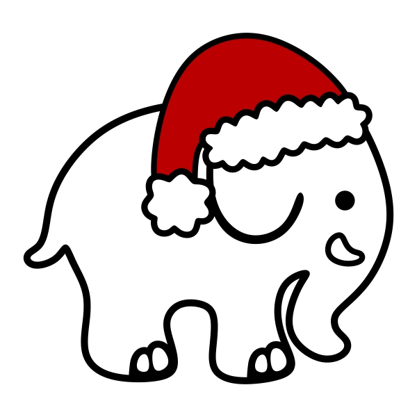 Cute Christmas Elephant SVG Cuttable Designs