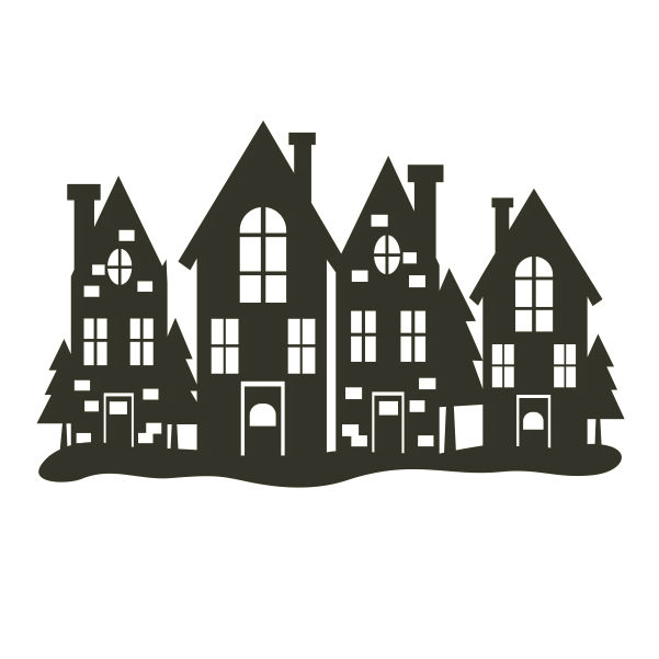 Winter Christmas Home Town SVG Cuttable Files