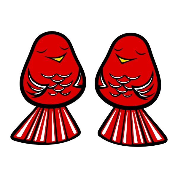 Happy Red Bird Couple SVG Cuttable Designs