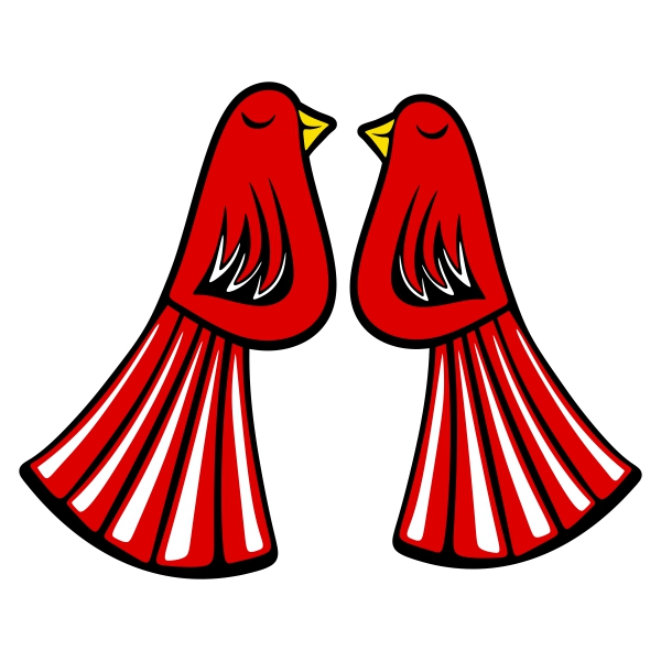 Happy Red Bird Couple SVG Cuttable Designs