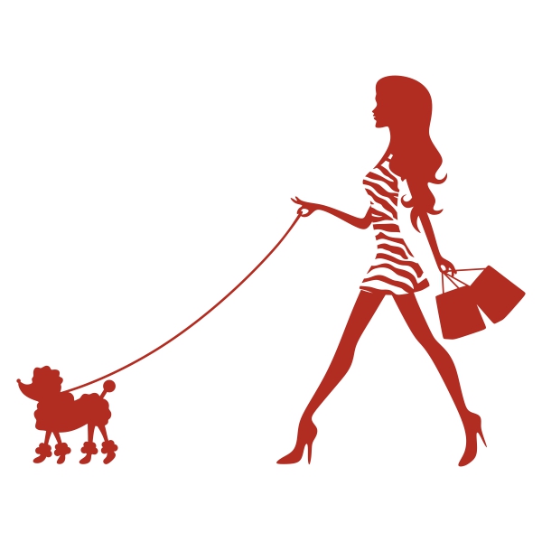 Girl With Poodle SVG Cuttable Designs