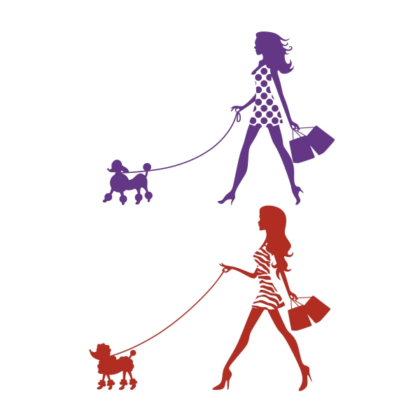 Girl With Poodle SVG Cuttable Designs