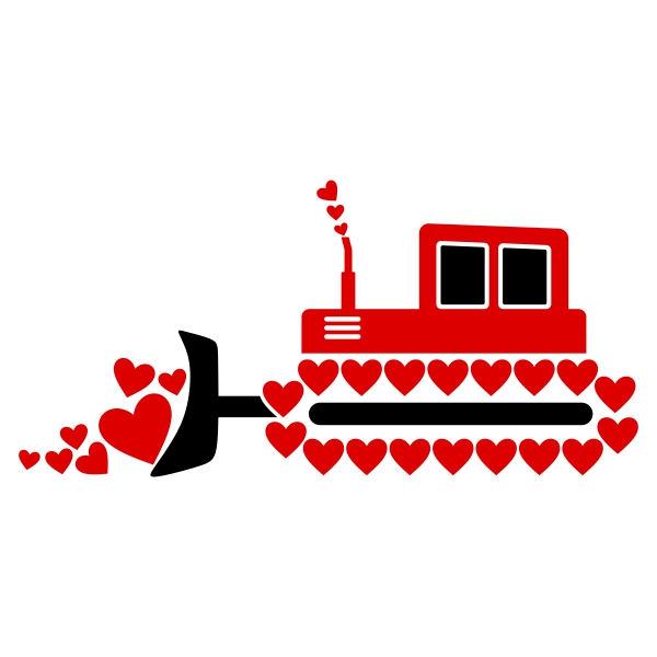 Valentine Tractor Cuttable SVG Designs