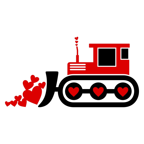 Valentine Tractor Cuttable SVG Designs