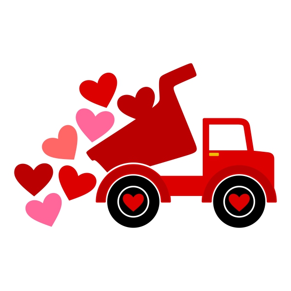 Valentine Love Truck Cuttable SVG Designs