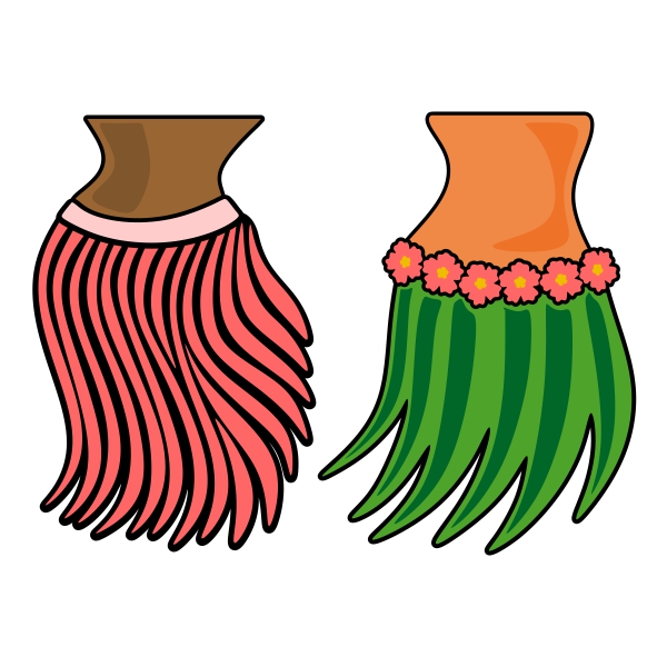 Hula Grass Skirt SVG Cuttable Files