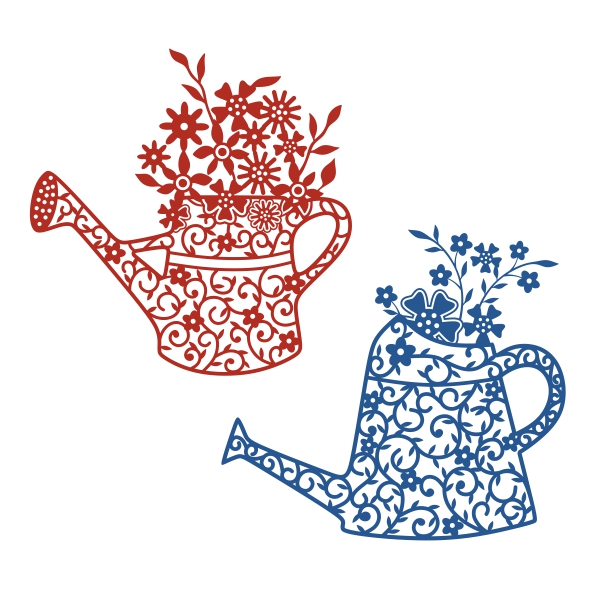 Flourish Watering Can SVG Cuttable Designs