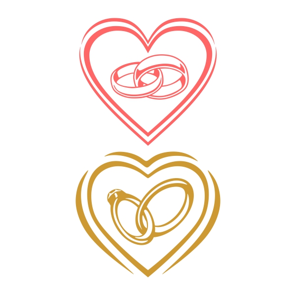 Heart Wedding Rings Cuttable Files