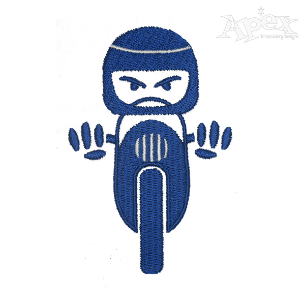 Helmet Biker Embroidery Design