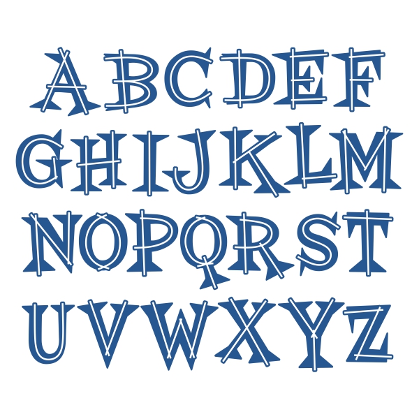 Center Line SVG Cuttable Font