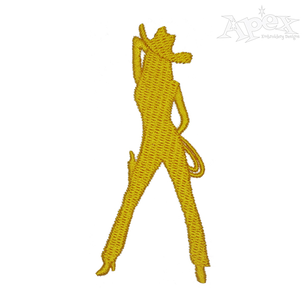 Cow Girl Embroidery Design