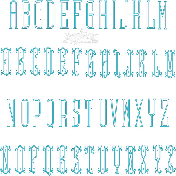 Vienna Monogram Applique Embroidery Font