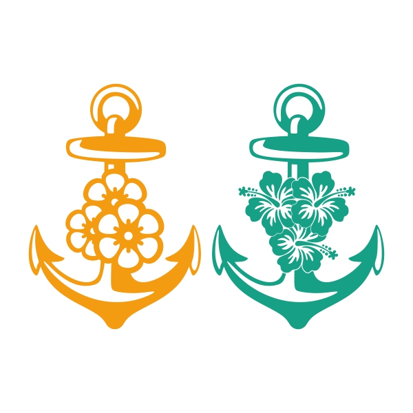 Flowers Anchor SVG Cuttable Design