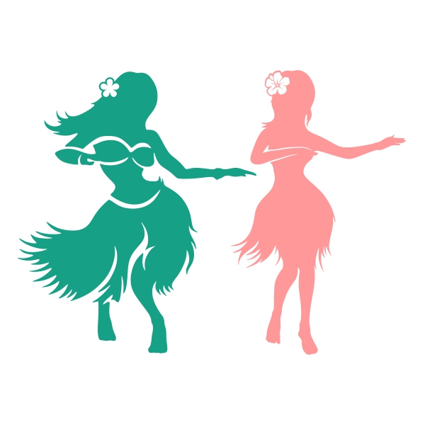 Hawaiian Hula Dancer Silhouette SVG Cuttable Design