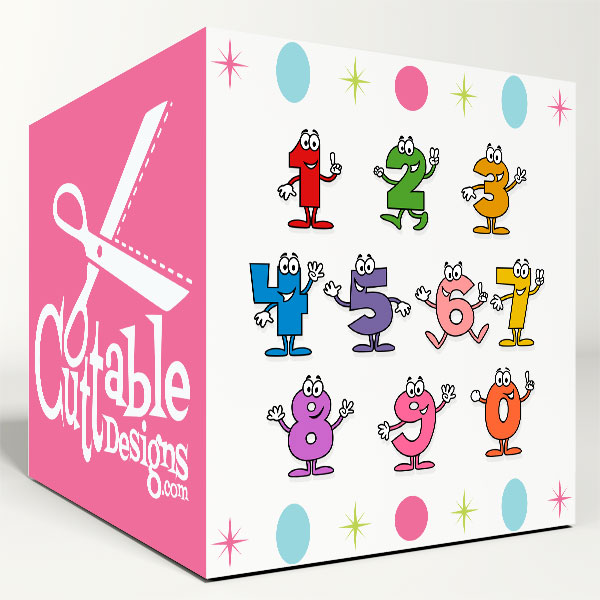 Fun Number SVG Cuttable Font
