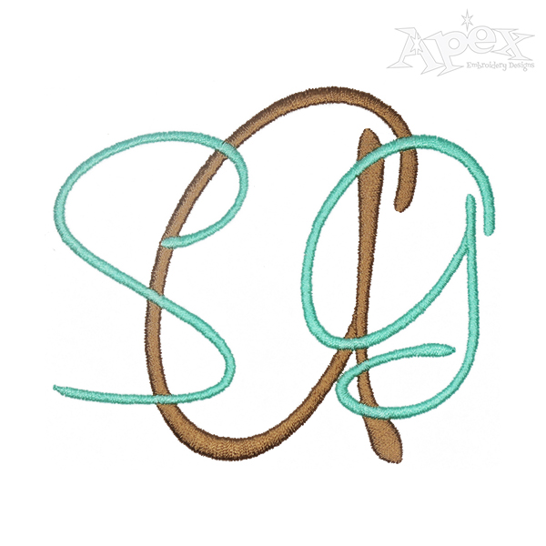 Blanche Script Monogram Embroidery Font