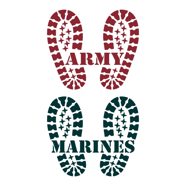 Army Footprints SVG Cuttable Designs