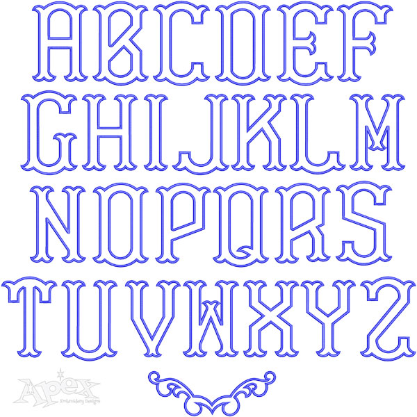 Dimples Applique Embroidery Font