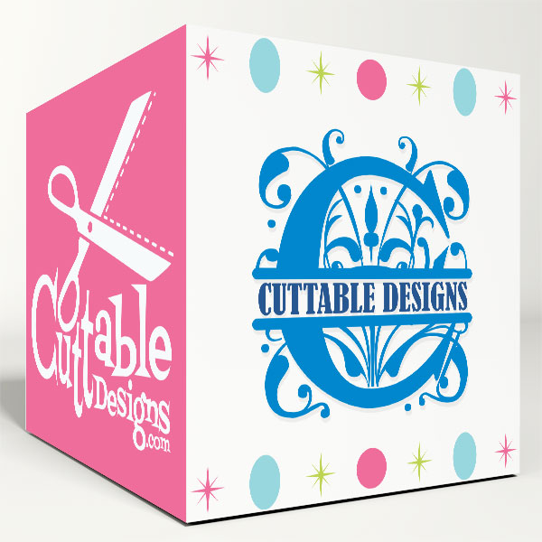 Florian Regal Monogram Split SVG Cuttable Font