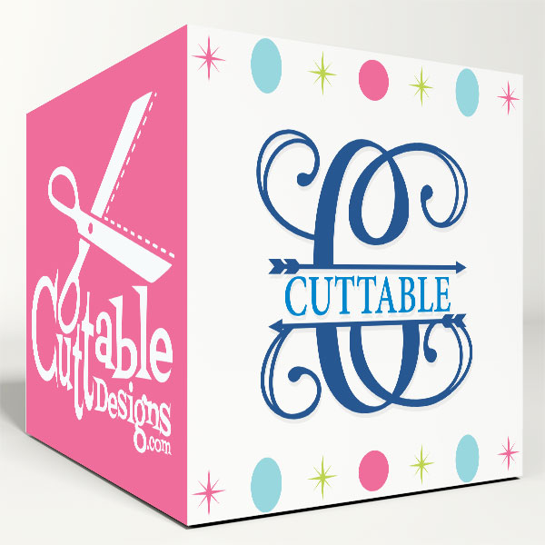 Interlocking Vine Arrow Split SVG Cuttable Font