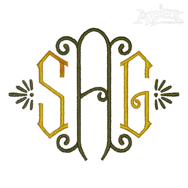 Brigitte Monogram Embroidery Font