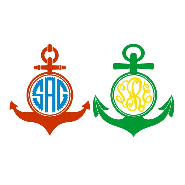 Anchor Monogram SVG Cuttable Frame