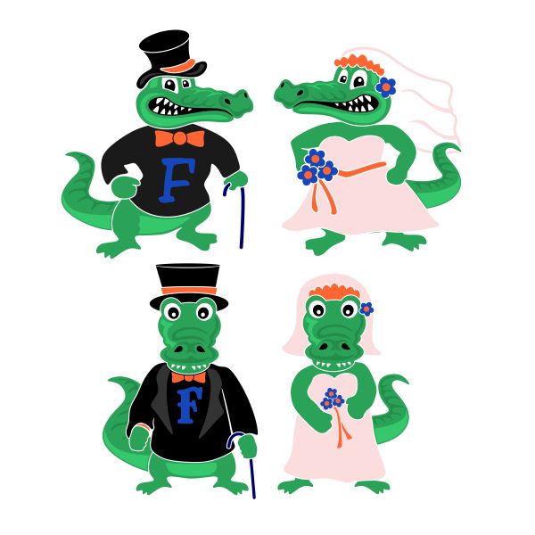 Gator Alligators Wedding SVG Cuttable Design