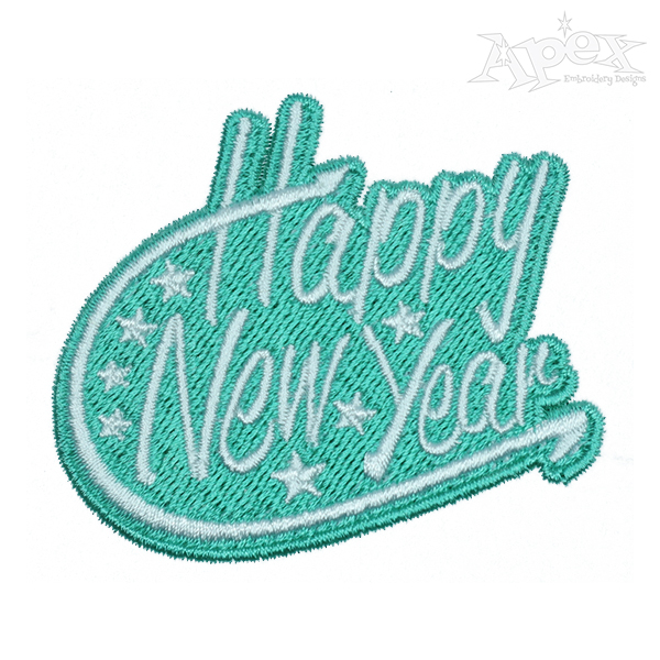 Happy New Year Embroidery Design