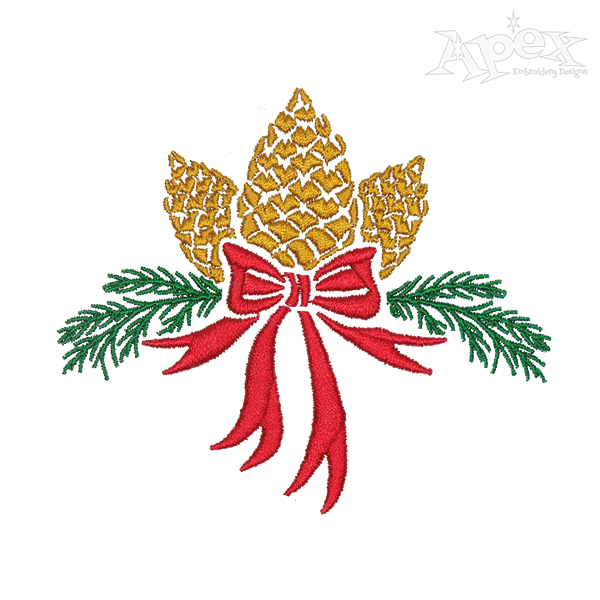 Pine Cones Embroidery Design
