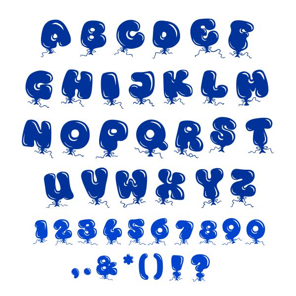 Balloon SVG Cuttable Font